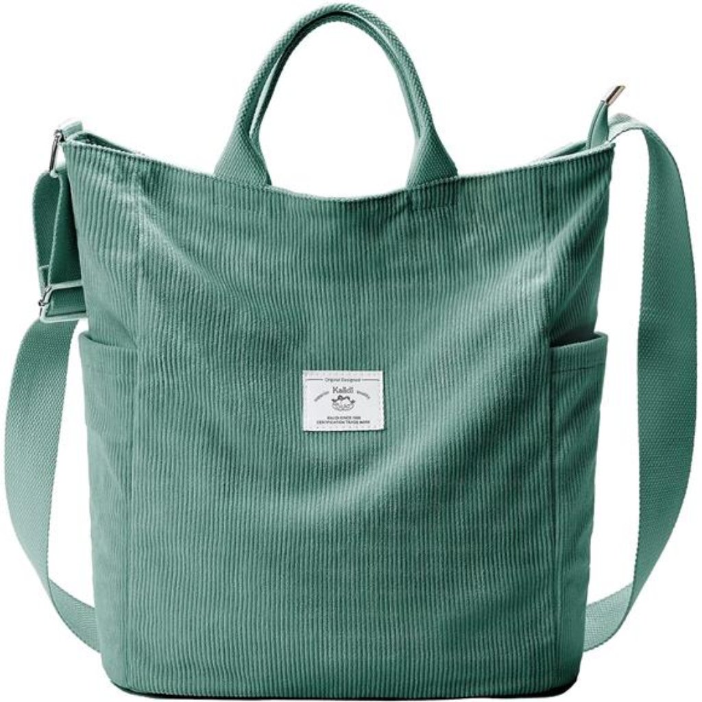 Corduroy Tote Bag Green